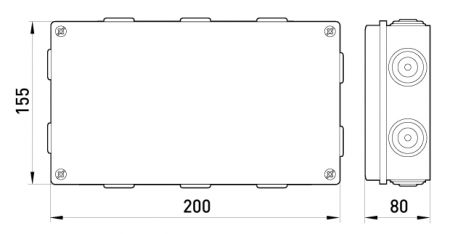 Коробка распределительная открытой установки E.NEXT (e.db.pro.200.155.80), 200x155x80мм, (p016009)