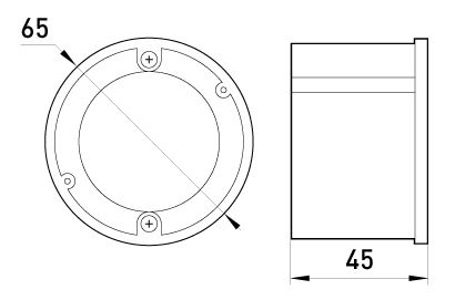 Коробка установча E.NEXT (e.db.stand.203.d65) гіпсокартон, одиночна, упор металевий, 65x45мм (s027010)