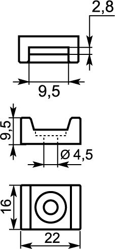 Площадка для хомутов АСКО-УКРЕМ CTH-2А, белая, 22x16мм 100шт (A0150090053)