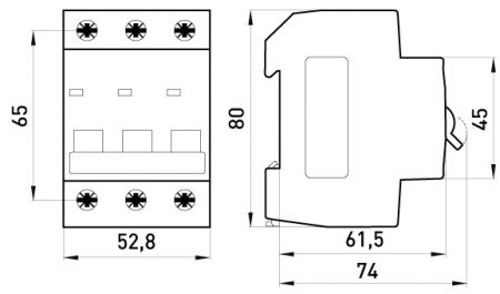 Модульний автоматичний вимикач E.NEXT (e.mcb.pro.60.3.C 1 new) 3p, 1А, C, 6кА (p042024)