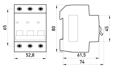 Модульный автоматический выключатель E.NEXT (e.mcb.stand.45.3.C2), 3p, 2А, C, 4,5кА (s002025)