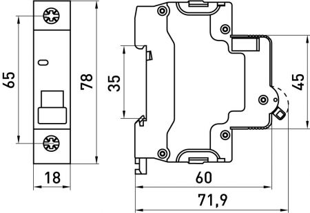 Модульний автоматичний вимикач E.NEXT (e.mcb.stand.60.1.C25) 1p, 25А, C, 6кА (s002110)