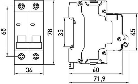 Модульный автоматический выключатель E.NEXT (e.mcb.stand.60.2.B16) 2р, 16А, B, 6кА (s001117)