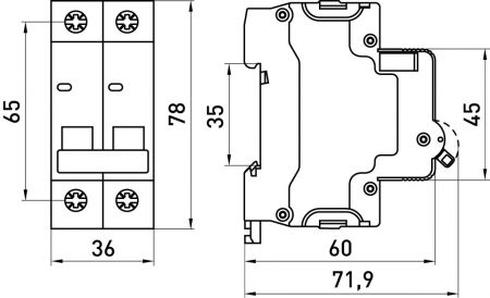 Модульный автоматический выключатель E.NEXT (e.mcb.stand.60.2.B2) 2p, 2А, B, 6кА (s001133)