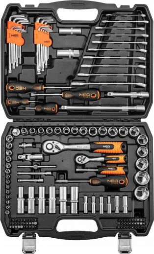 Набір інструментів Neo Tools, 1/2", 1/4",150 одиниць
