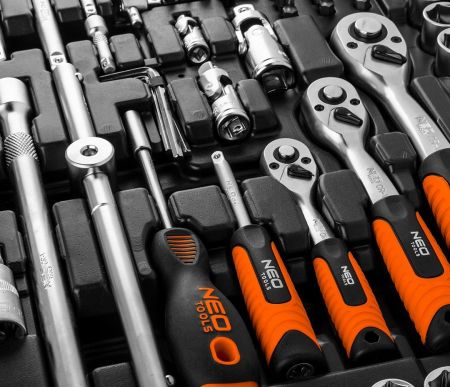 Набір інструментів Neo Tools, 1/2", 3/8", 1/4", 216 одиниць
