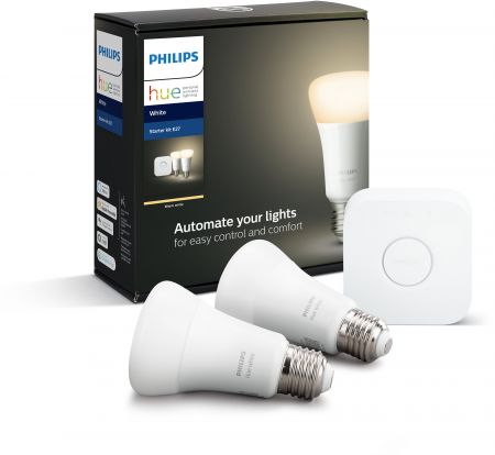 Набір Philips Hue (Bridge, лампа E27 White 2шт, лампа E27 RGB 2шт) (BRIDGE+E27W2P+E27RGB2P)