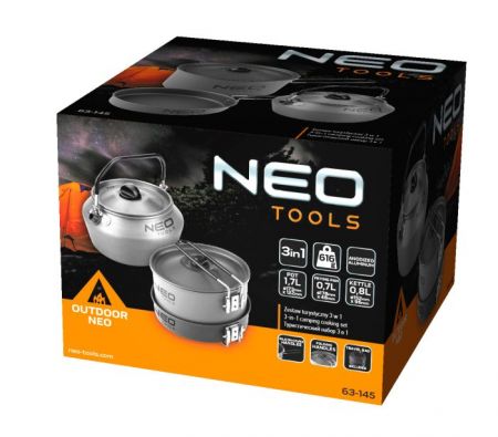 Набор посуды туристической Neo Tools, 3в1 (63-145)