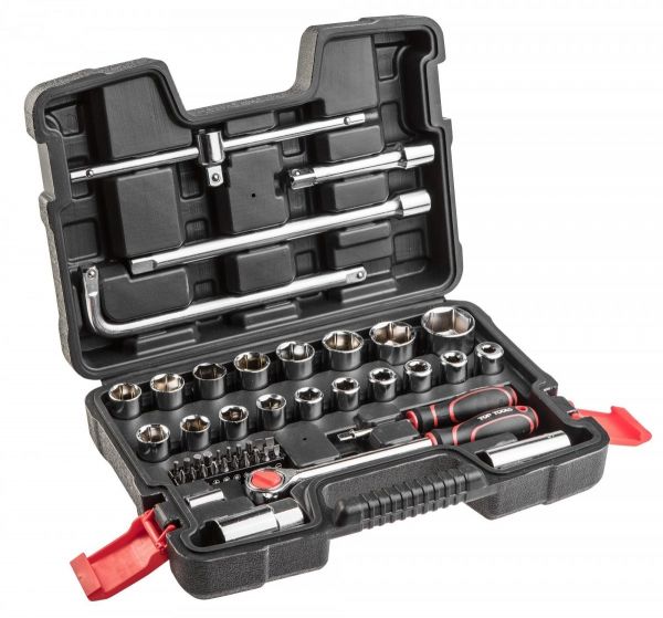 Набір торцевих головок Top Tools, 1/4 ", 1/2", 47 одиниць Набір торцевих головок Top Tools, 1/4 ", 1/2", 47 одиниць