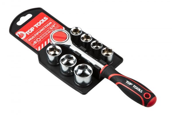 Набір торцевих головок Top Tools, 3/8", 8 одиниць Набір торцевих головок Top Tools, 3/8", 8 одиниць