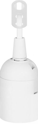 Патрон пластиковый E.NEXT e.lamp socket pendant..E27.pl.white, Е27, подвесной, с кабелем и клеммным бревном., белый (s9100057)