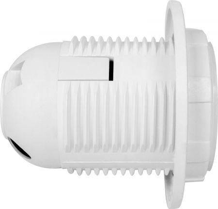 Патрон пластиковий E.NEXT e.lamp socket with nut.E27.pl.white, Е27, з гайкою, білий (s9100016)