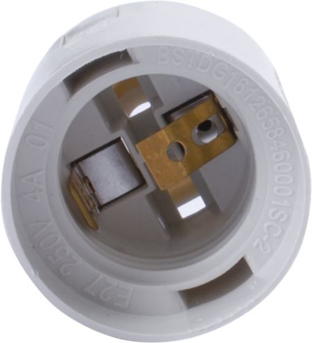Патрон пластиковый E.NEXT e.lamp socket.E27.pl.white, Е27, белый (s9100017)