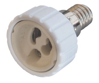 Перехідник  E.NEXT (e.lamp adapter.Е14/GU10.white), з патрону Е14 на GU10, (s9100040)