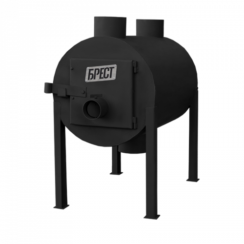 Печь-буржуйка Экожар Про 350 с вертикальным выходом теплого воздуха (сталь 7 мм)