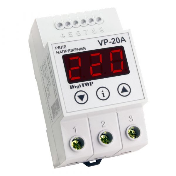 Реле напруги DigiTOP VP-20A (4820118380124) Реле напруги DigiTOP VP-20A (4820118380124)