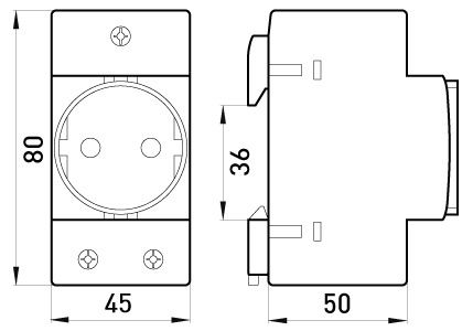 Розетка на DIN-рейку E.NEXT (e.socket.pro.din.tms) 2К+З, 16А, 250В