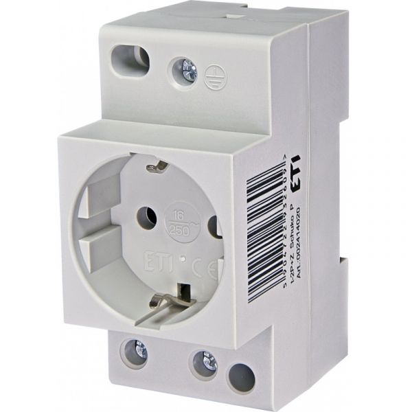Розетка на DIN-рейку ETI t-2P+Z Schuko P, 2К+З, 16А, 250В Розетка на DIN-рейку ETI t-2P+Z Schuko P, 2К+З, 16А, 250В