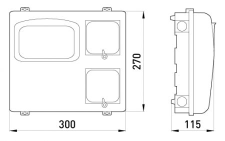 Щит для одно-трехфазного счетчика E.NEXT КДЕ-3 new, наружный (s0110007)
