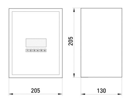 Щит розподільчий E.NEXT e.mbox.stand.n.06.z на 6 модулів, зовнішній, металевий з замком (s0100019)