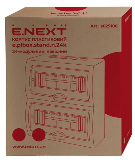 Щит розподільчий E.NEXT e.plbox.stand.n.24k на 24 модулі, зовнішній (s029106)