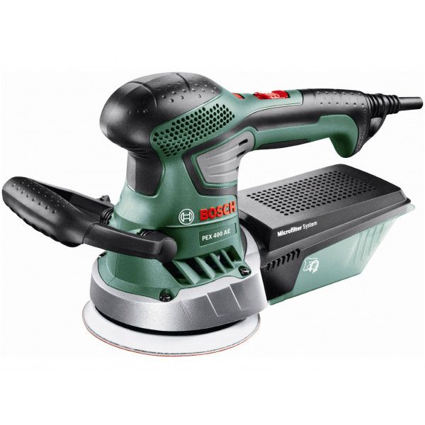 Шлифмашина эксцентриковая Bosch PEX 400 AE, 350Вт, 125мм, 10600об/мин, 1.9кг  Шлифмашина эксцентриковая Bosch PEX 400 AE, 350Вт, 125мм, 10600об/мин, 1.9кг