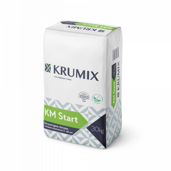 Штукатурка гіпсова Krumix KM Start, 30кг Штукатурка гіпсова Krumix KM Start, 30кг