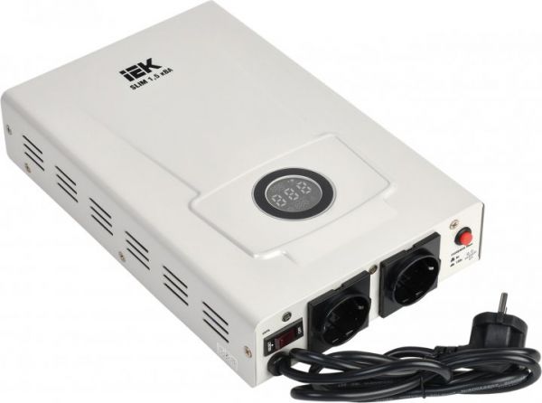 Стабілізатор напруги IEK SLIM 1,5кВА (IVS22-1-D15-09) Стабілізатор напруги IEK SLIM 1,5кВА (IVS22-1-D15-09)