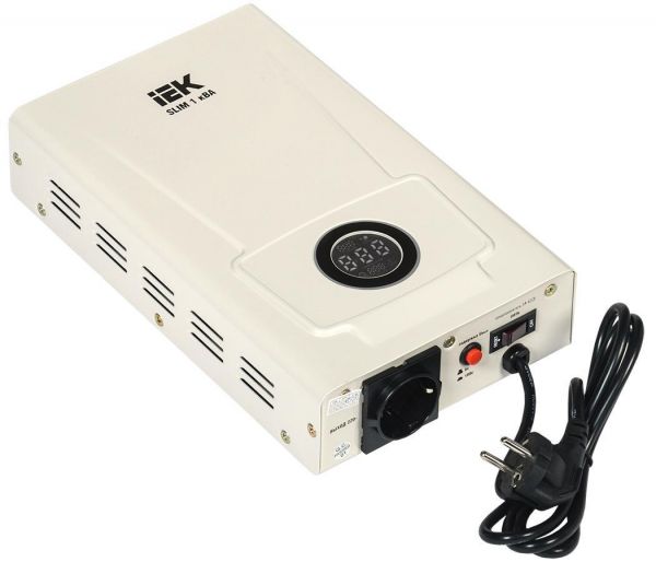 Стабілізатор напруги IEK SLIM 1кВА (IVS22-1-001-09) Стабілізатор напруги IEK SLIM 1кВА (IVS22-1-001-09)
