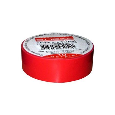 Стрічка ізоляційна E.NEXT buildnext.tape.10.red, червона, 10м (b0010011)