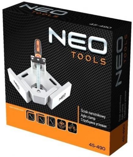 Струбцина кутова Neo Tools, алюмінієва, напрямна 95мм, 70x70мм (45-490)