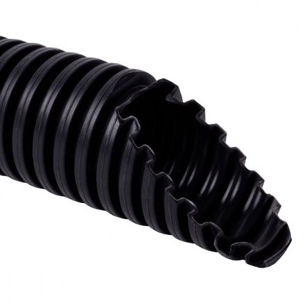 Труба гофрована ПВХ стійка до ультрафіолету з протяжкою Kopos D20, чорна, 50м (1420 D F50D)