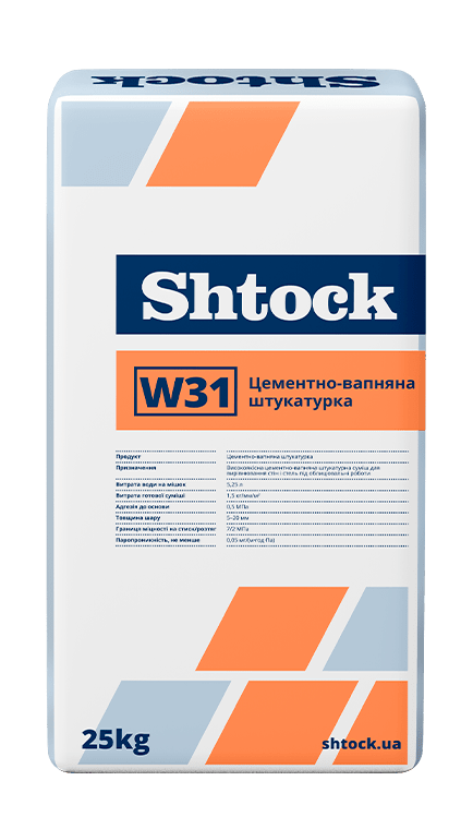 Цементно-вапняна штукатурка Shtock W31, 25кг
