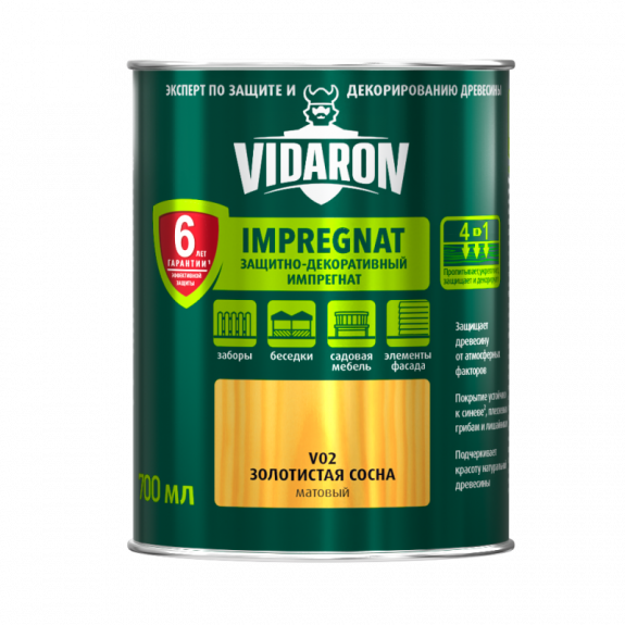 Импрегнат защитно-декоративный Vidaron, 0.7л