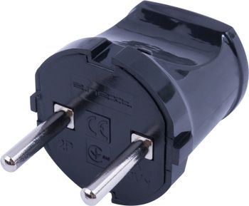 Вилка E.NEXT e.plug.002.10, без заземленням, чорна (s9100045) Вилка E.NEXT e.plug.002.10, без заземленням, чорна (s9100045)