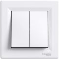 Выключатель двухклавишный Schneider Electric Asfora, Белый (EPH0300121)
