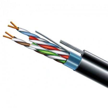 Кабель вита пара F/UTP Cat.5e PE 4x2x24 AWG, трос 7x0.5 ЗЗКМ