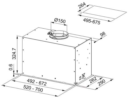 Вытяжка Franke Box Flush EVO FBFE BK MATT A70 (305.0665.365)