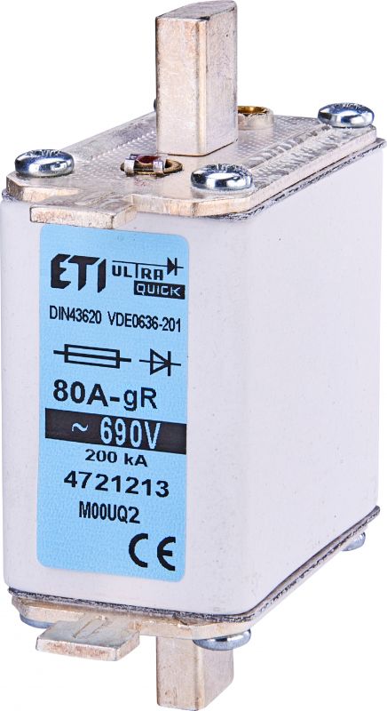 Запобіжник ETI M000UQ2/50A/690V gR (200kA) (004721211) Запобіжник ETI M000UQ2/50A/690V gR (200kA) (004721211)